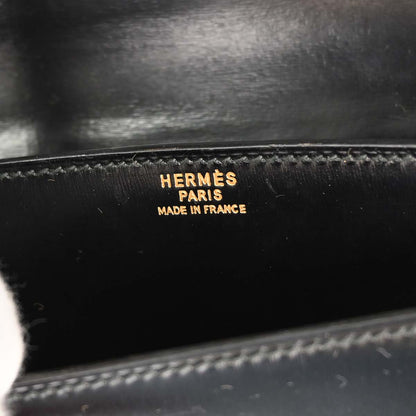 Hermes Black Box Calf Tassel Shoulder Bag