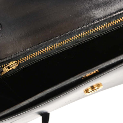 Hermes Black Box Calf Tassel Shoulder Bag