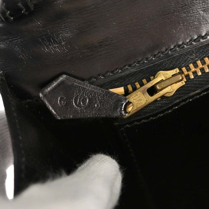 Hermes Black Box Calf Tassel Shoulder Bag