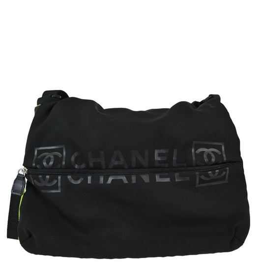 Chanel Black Nylon Sport Line Messenger Bag Shoulder Bag