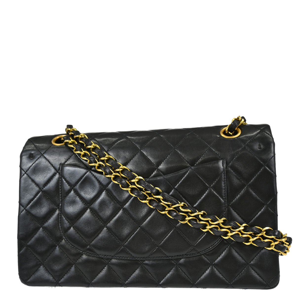 Chanel Black Lambskin Medium Classic Double Flap Shoulder Bag