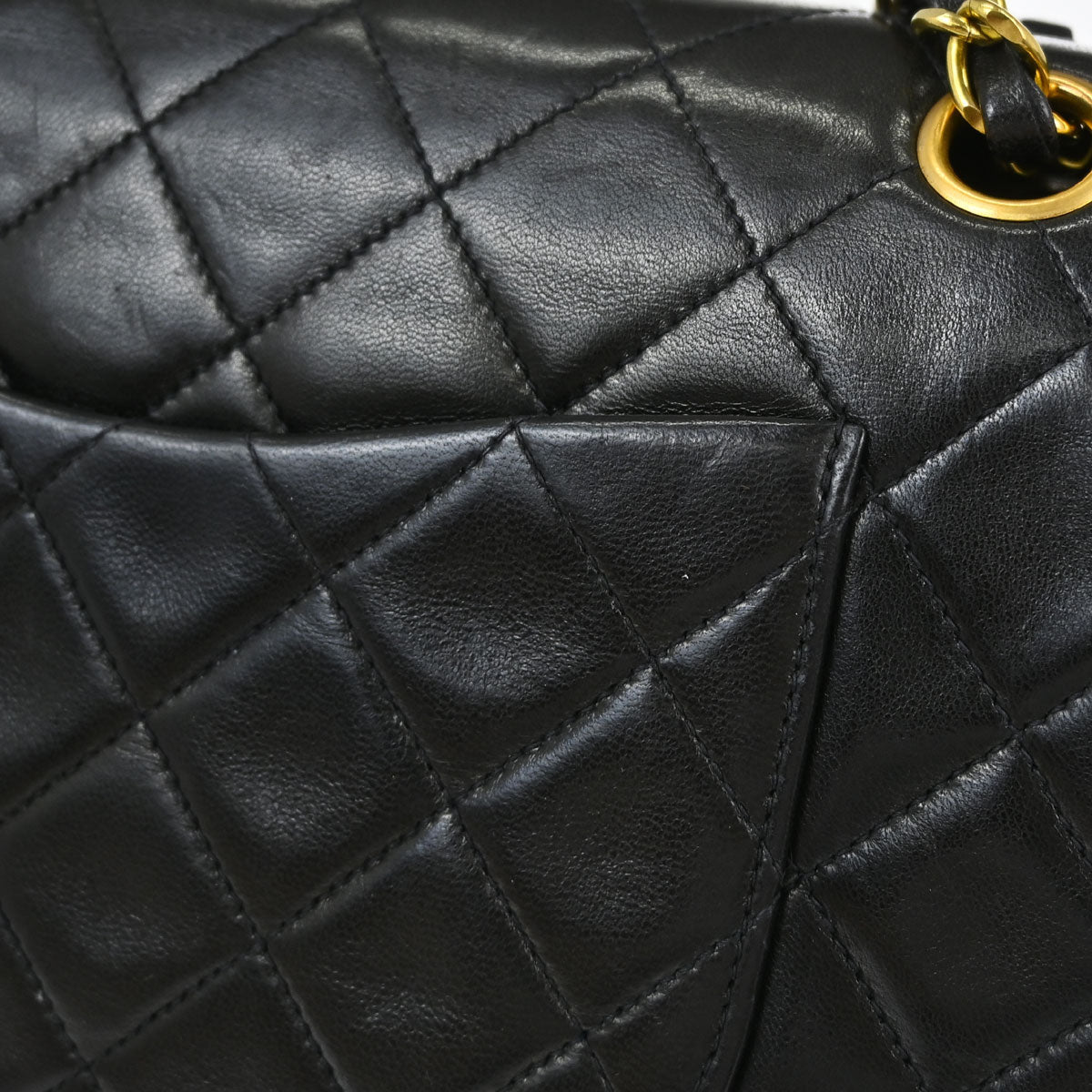 Chanel Black Lambskin Medium Classic Double Flap Shoulder Bag