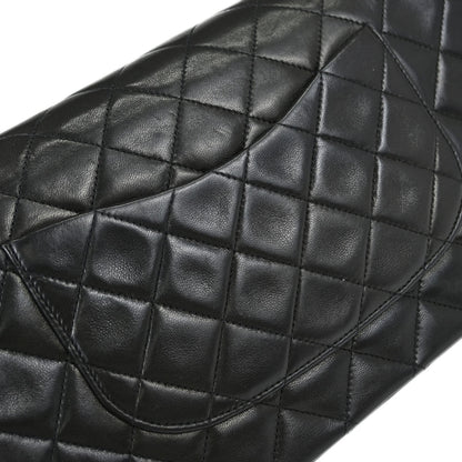 Chanel Black Lambskin Medium Classic Double Flap Shoulder Bag