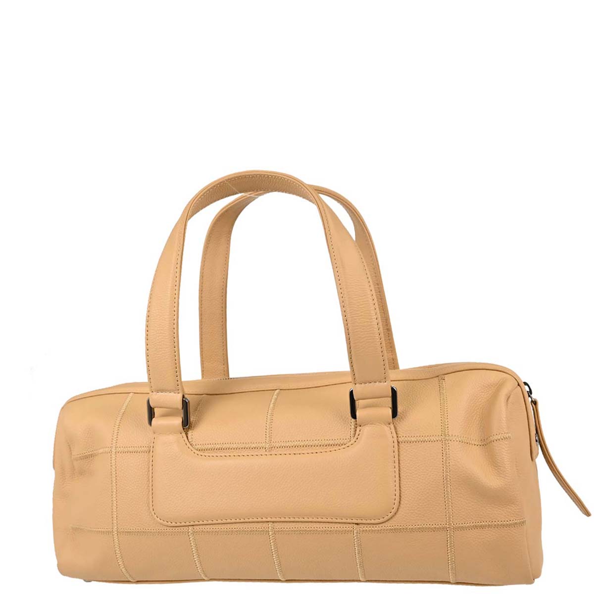 Chanel 2005-2006 Beige Caviar Skin Wild Stitch Choco Bar Handbag