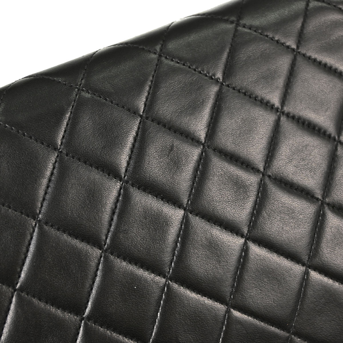 Chanel 1994-1996 Black Lambskin Pushlock Small Half Flap Shoulder Bag