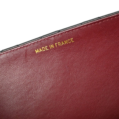 Chanel 1994-1996 Black Lambskin Pushlock Small Half Flap Shoulder Bag