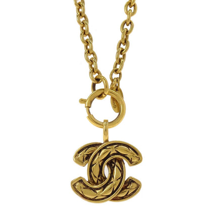 Chanel Gold Quilted CC Pendant Necklace 3857