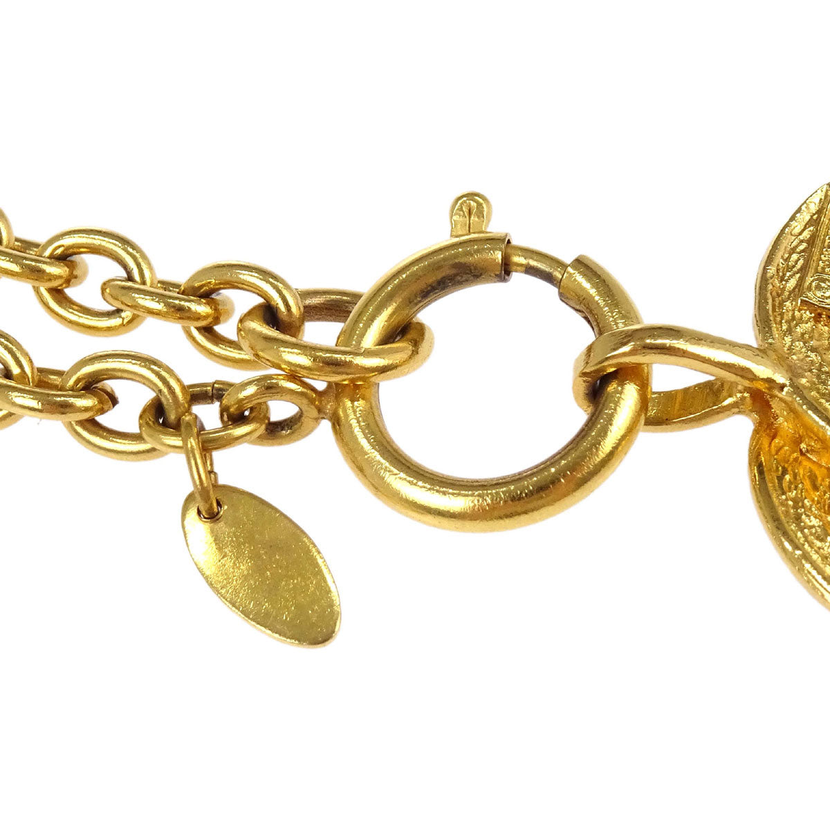 Chanel Gold Quilted CC Pendant Necklace 3857