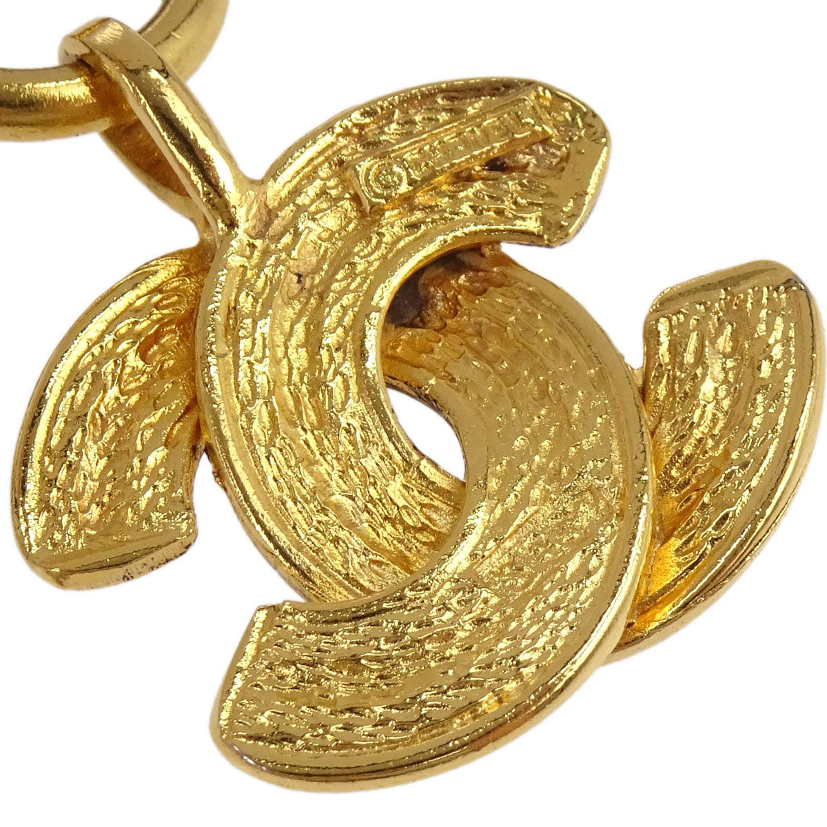 Chanel Gold Quilted CC Pendant Necklace 3857
