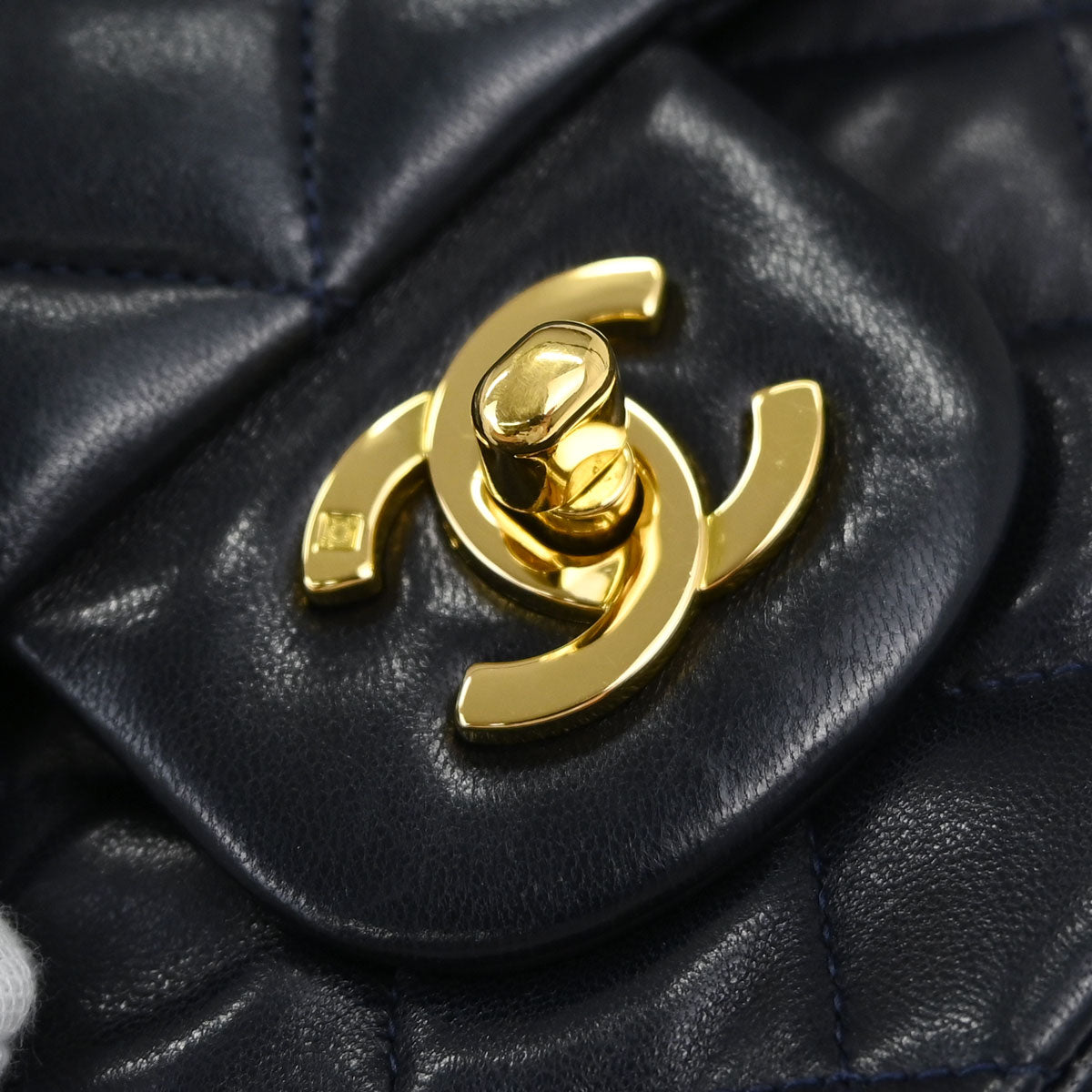Chanel Navy Lambskin Medium Classic Double Flap Bag