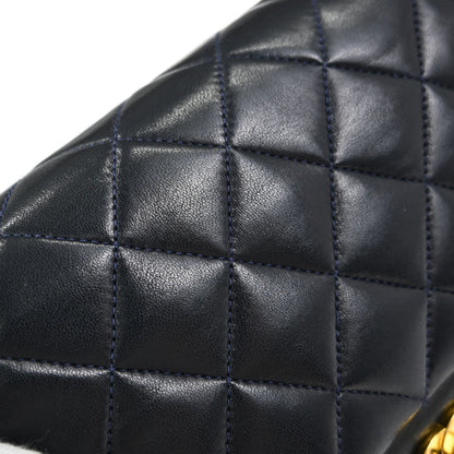 Chanel Navy Lambskin Medium Classic Double Flap Bag