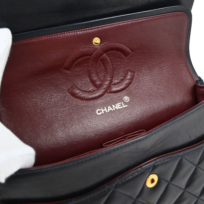 Chanel Navy Lambskin Medium Classic Double Flap Bag