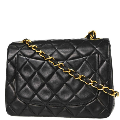 Chanel 1996-1997 Black Lambskin Mini Classic Square Flap Shoulder Bag 17
