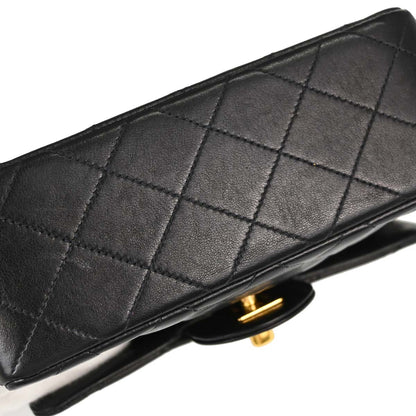 Chanel 1996-1997 Black Lambskin Mini Classic Square Flap Shoulder Bag 17