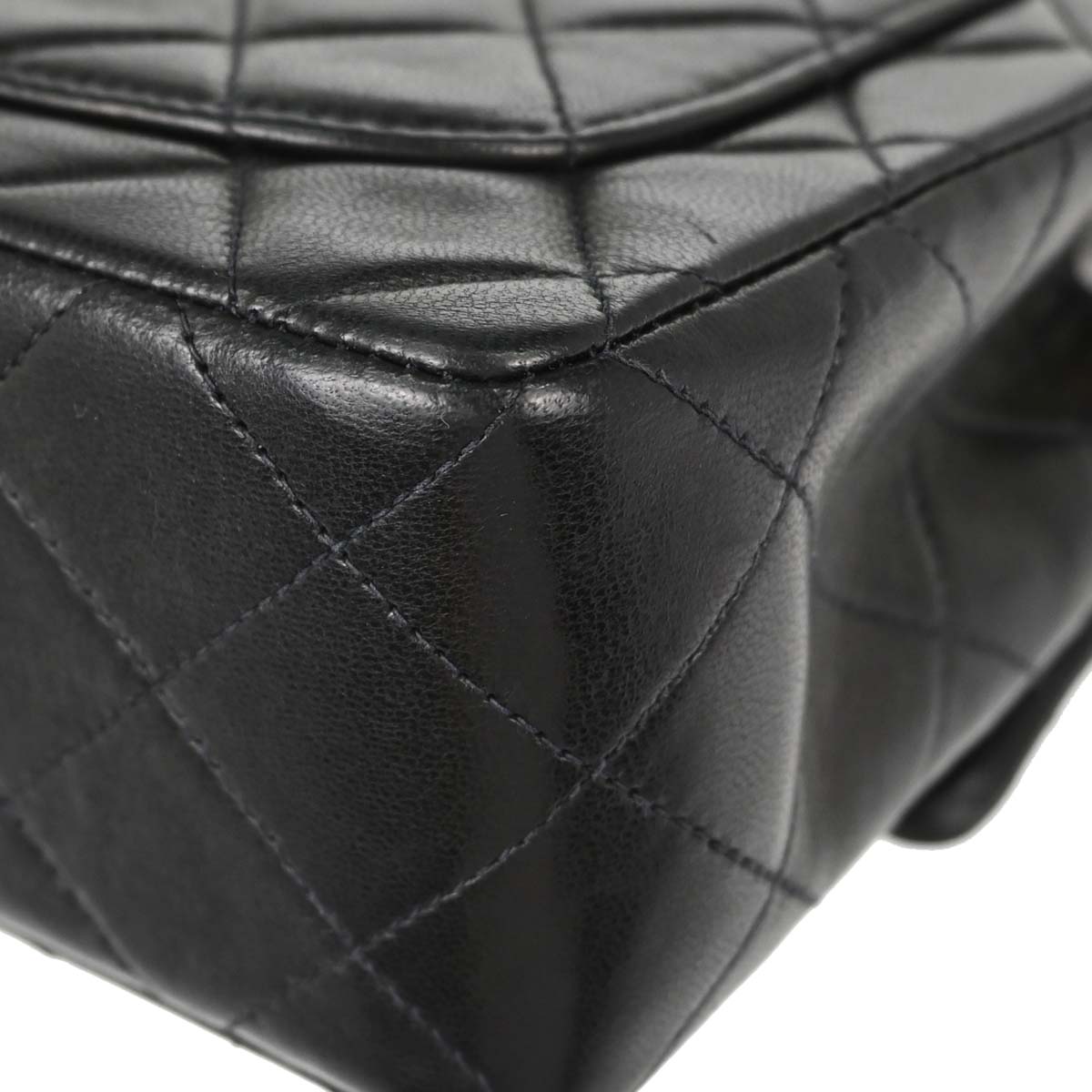 Chanel 1996-1997 Black Lambskin Mini Classic Square Flap Shoulder Bag 17