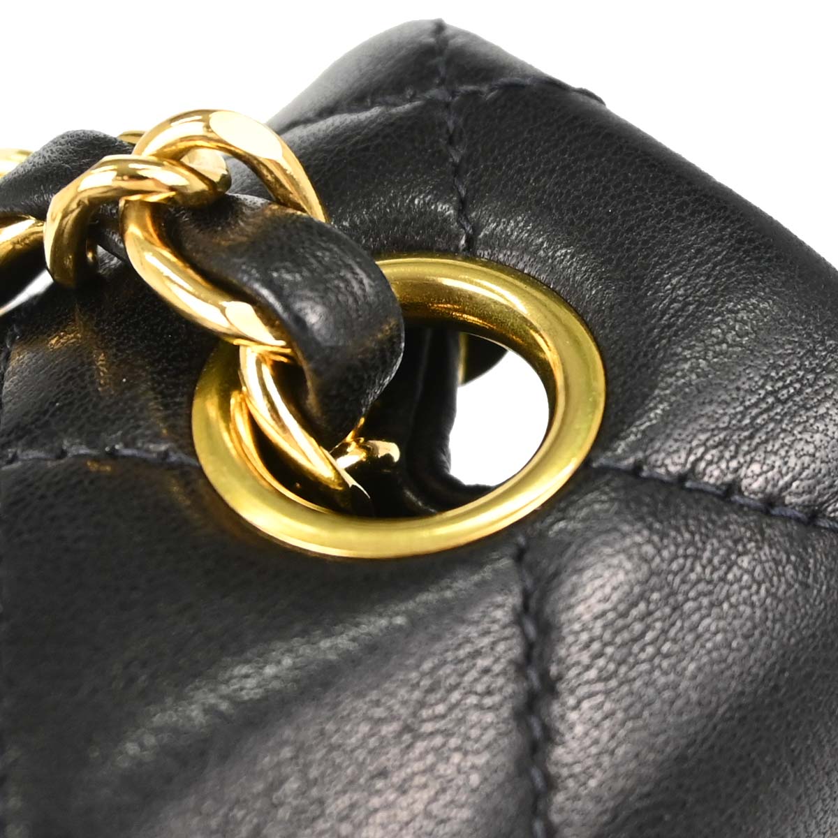 Chanel 1996-1997 Black Lambskin Mini Classic Square Flap Shoulder Bag 17