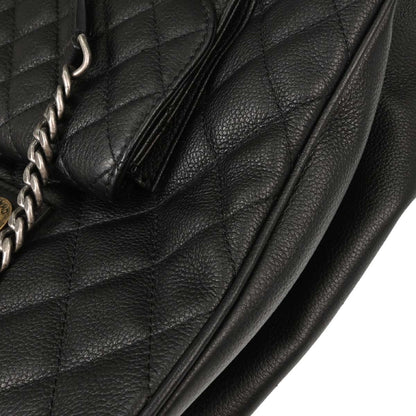 Chanel Black Calfskin Casual Pocket Tote 2way Shoulder Handbag