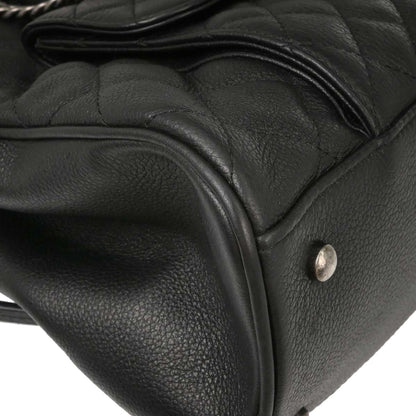 Chanel Black Calfskin Casual Pocket Tote 2way Shoulder Handbag