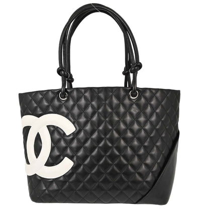 Chanel 2006-2008 Black Calfskin Cambon Ligne Tote Handbag