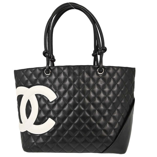 Chanel 2006-2008 Black Calfskin Cambon Ligne Tote Handbag