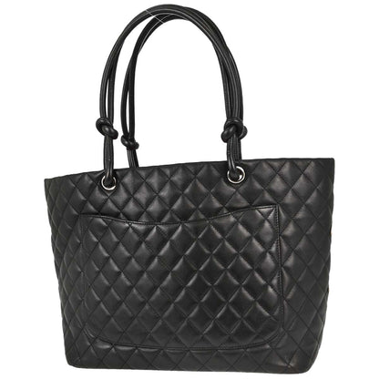 Chanel 2006-2008 Black Calfskin Cambon Ligne Tote Handbag