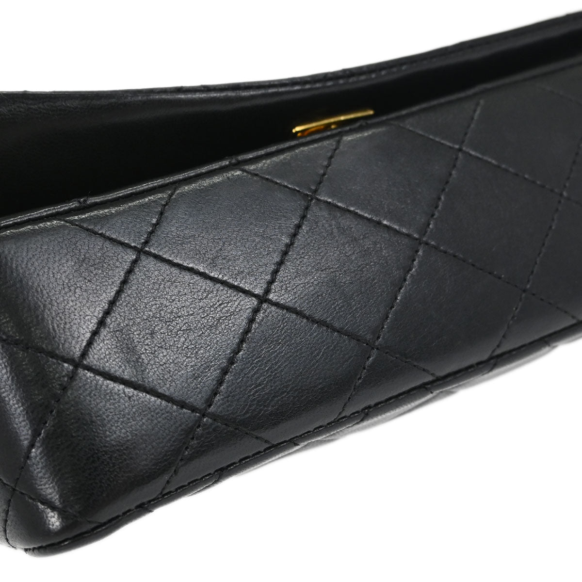 Chanel Black Lambskin Turnlock Mini Full Flap Shoulder Bag