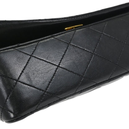 Chanel Black Lambskin Turnlock Mini Full Flap Shoulder Bag
