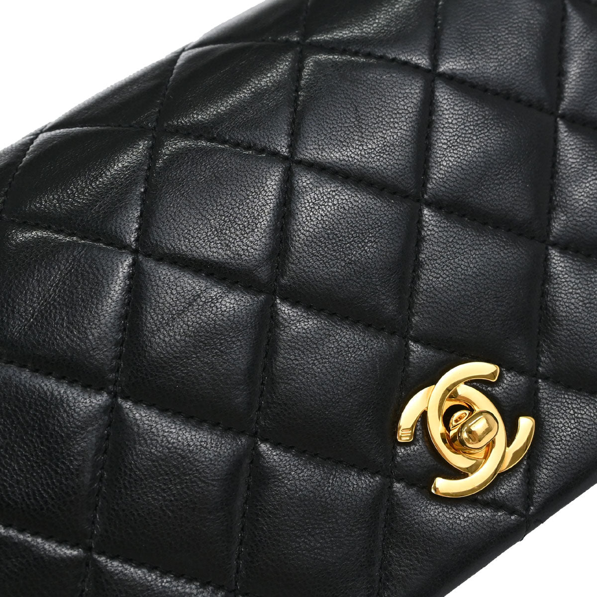 Chanel Black Lambskin Turnlock Mini Full Flap Shoulder Bag