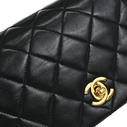 Chanel Black Lambskin Turnlock Mini Full Flap Shoulder Bag
