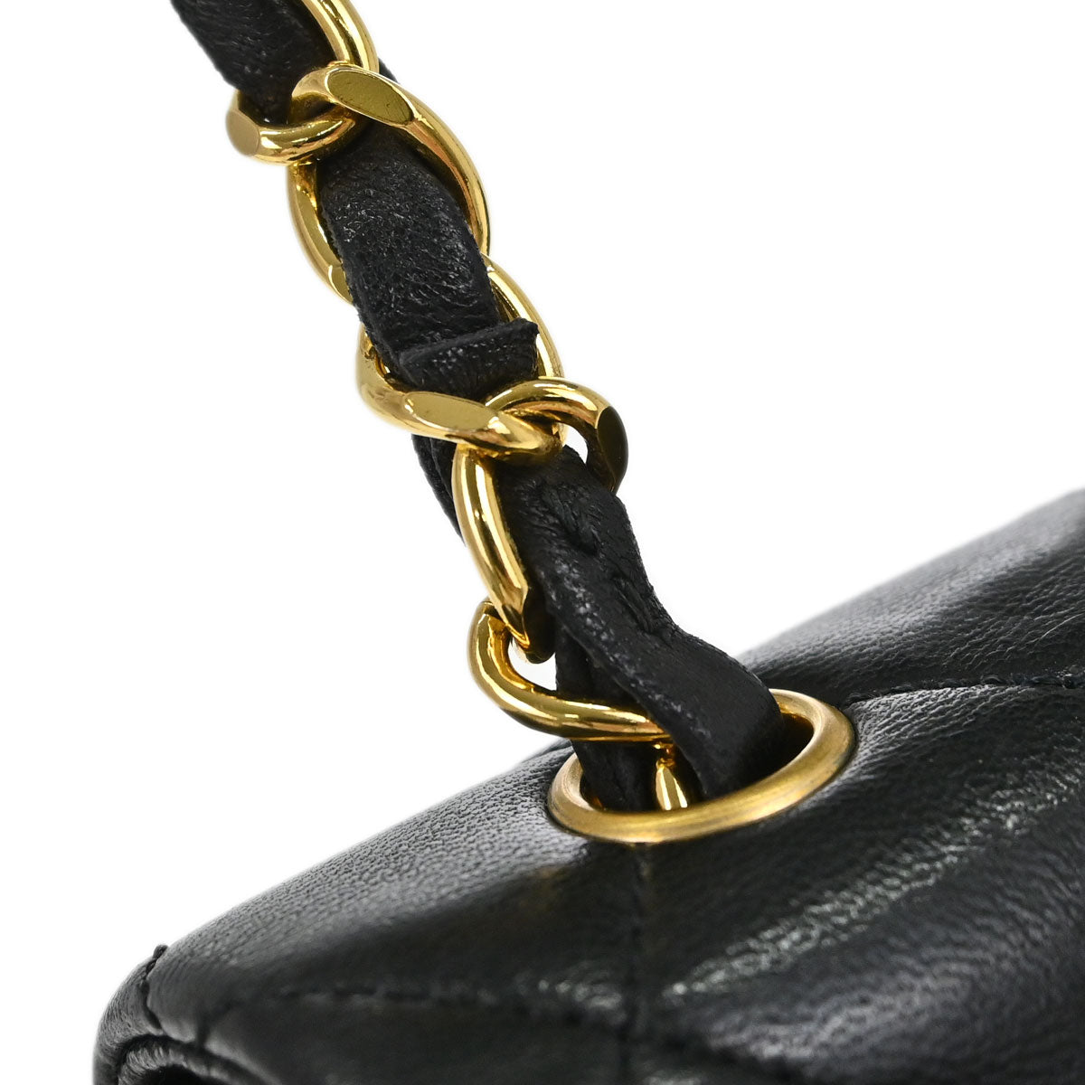 Chanel Black Lambskin Turnlock Mini Full Flap Shoulder Bag
