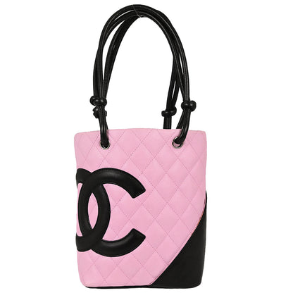 Chanel Pink Calfskin Cambon Ligne Tote Handbag