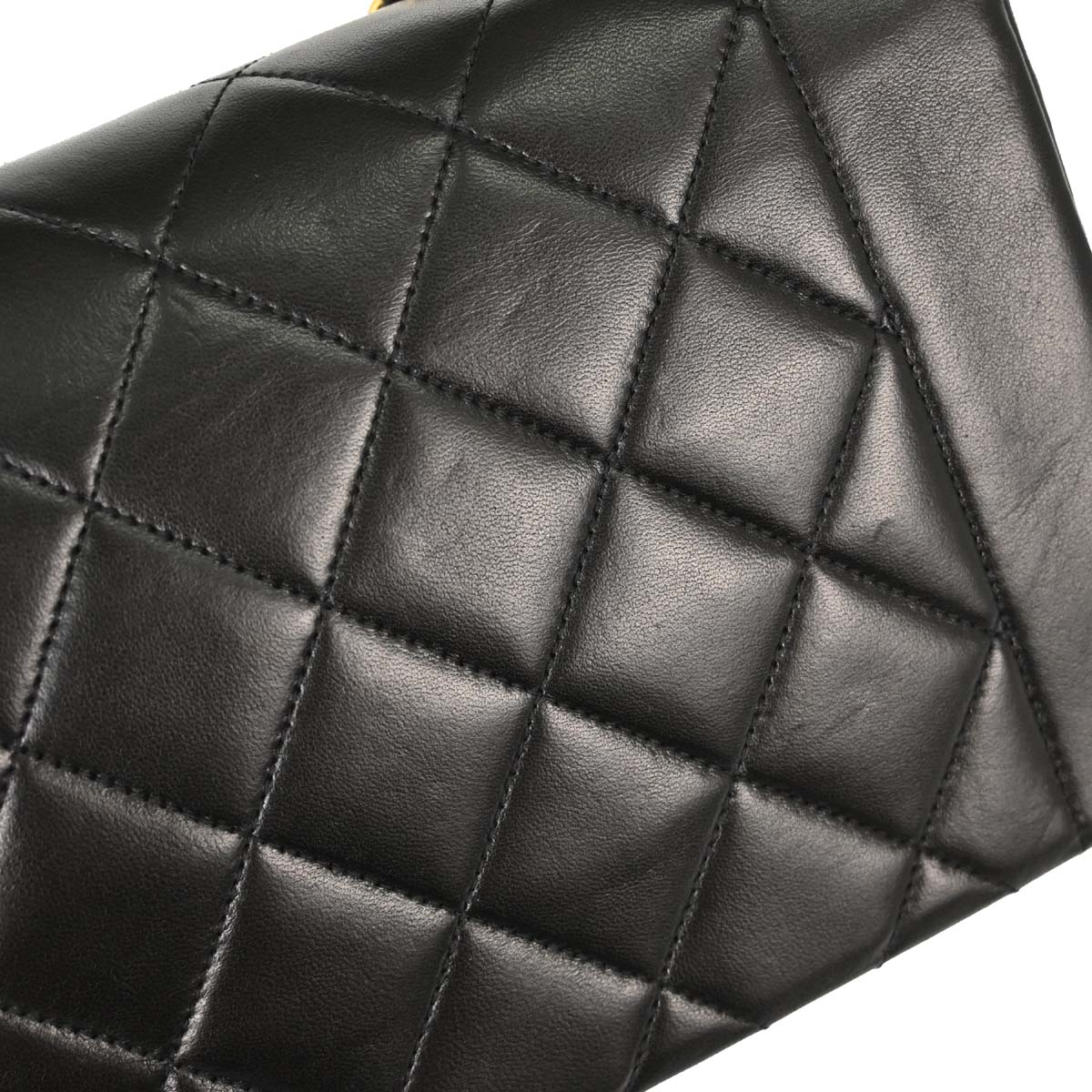 Chanel 1991-1994 Black Lambskin Small Diana Shoulder Bag