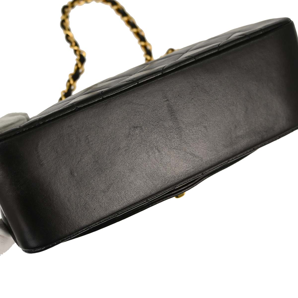 Chanel 1991-1994 Black Lambskin Small Diana Shoulder Bag