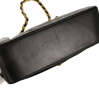 Chanel 1991-1994 Black Lambskin Small Diana Shoulder Bag