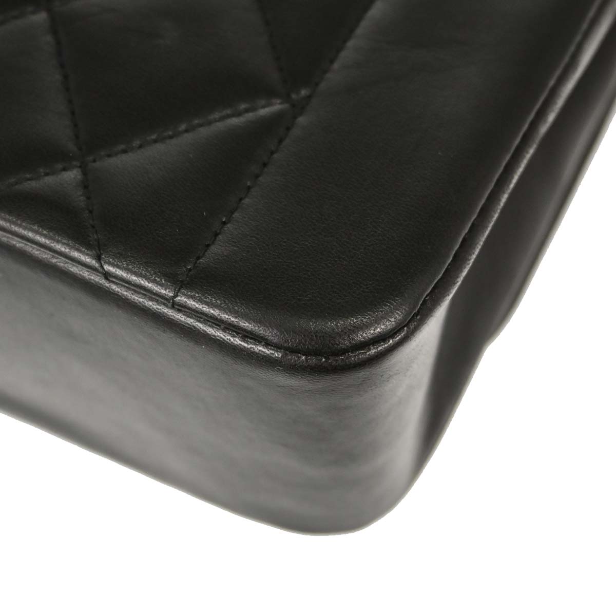 Chanel 1991-1994 Black Lambskin Small Diana Shoulder Bag