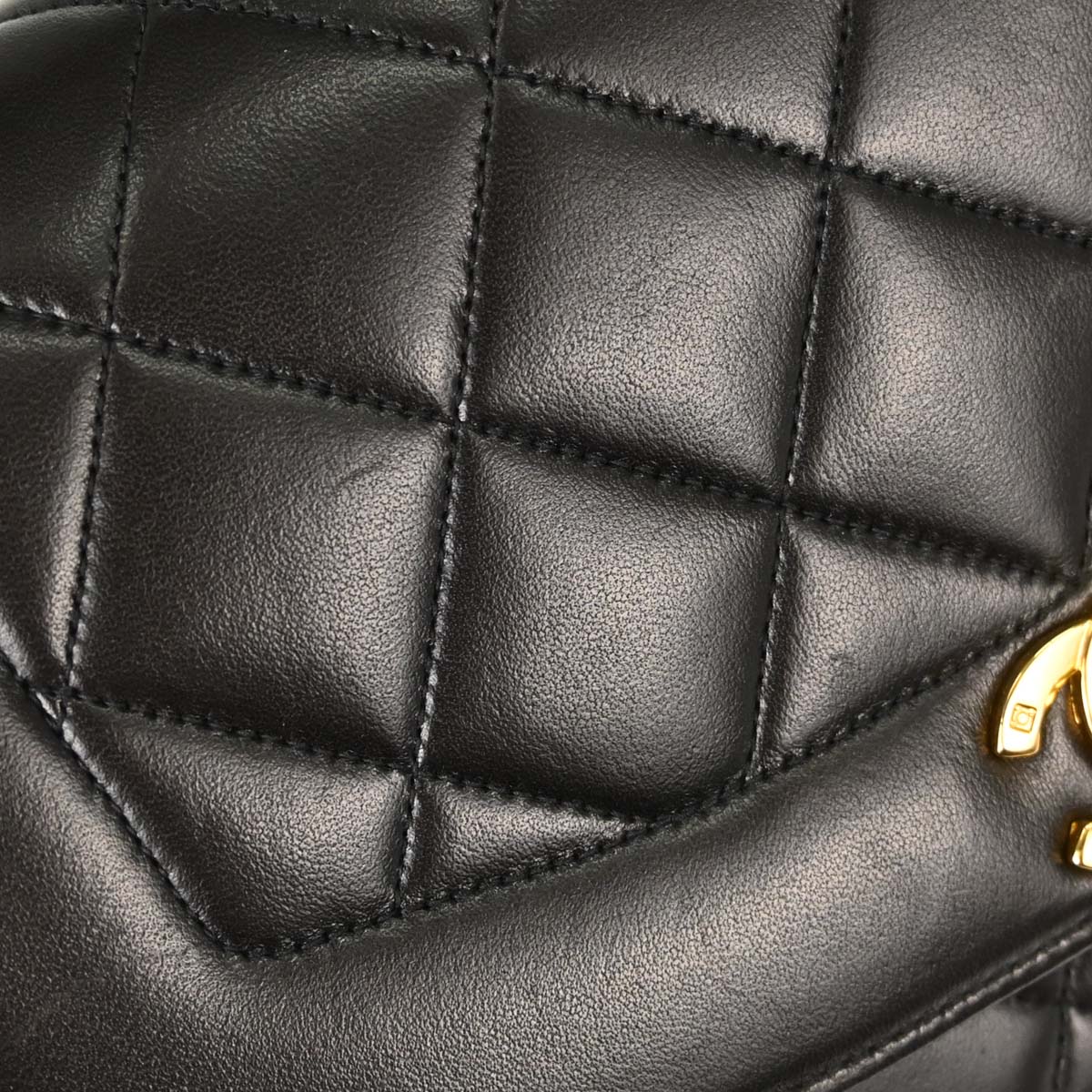 Chanel 1991-1994 Black Lambskin Small Diana Shoulder Bag