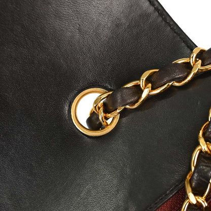 Chanel 1991-1994 Black Lambskin Small Diana Shoulder Bag