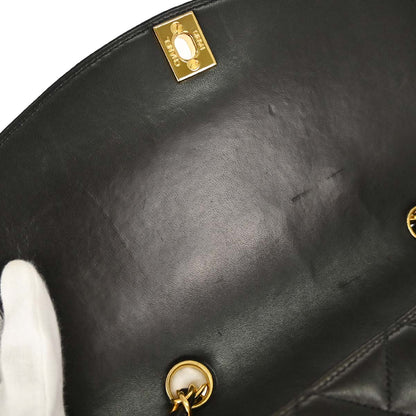 Chanel 1991-1994 Black Lambskin Small Diana Shoulder Bag