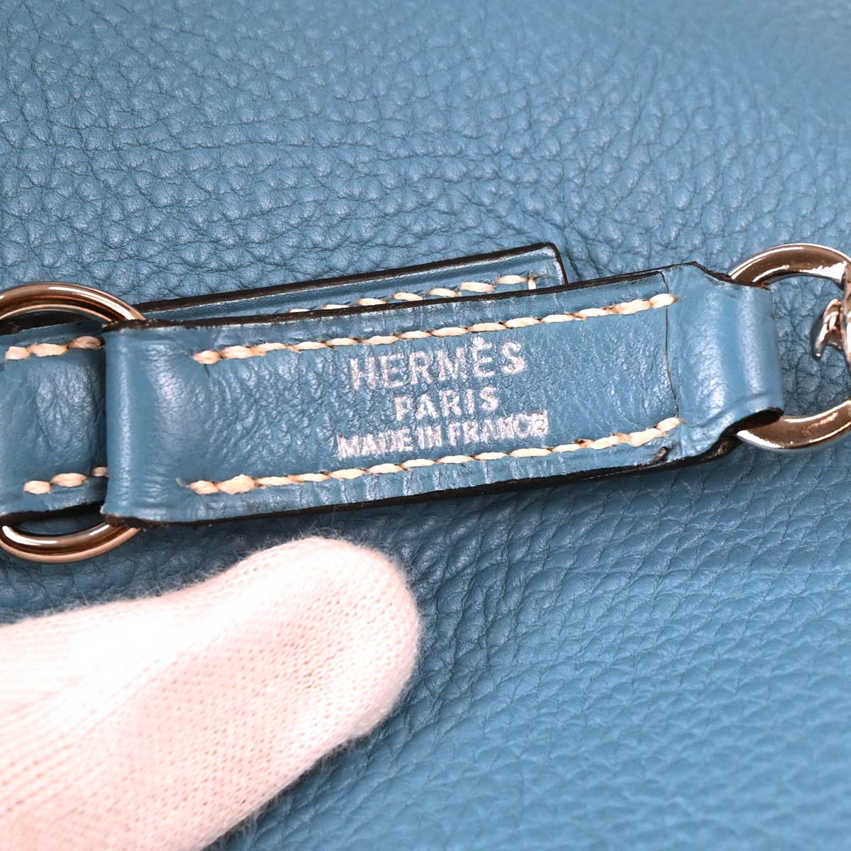 Hermes Blue Jean Taurillon Clemence Trim 31 Shoulder Bag