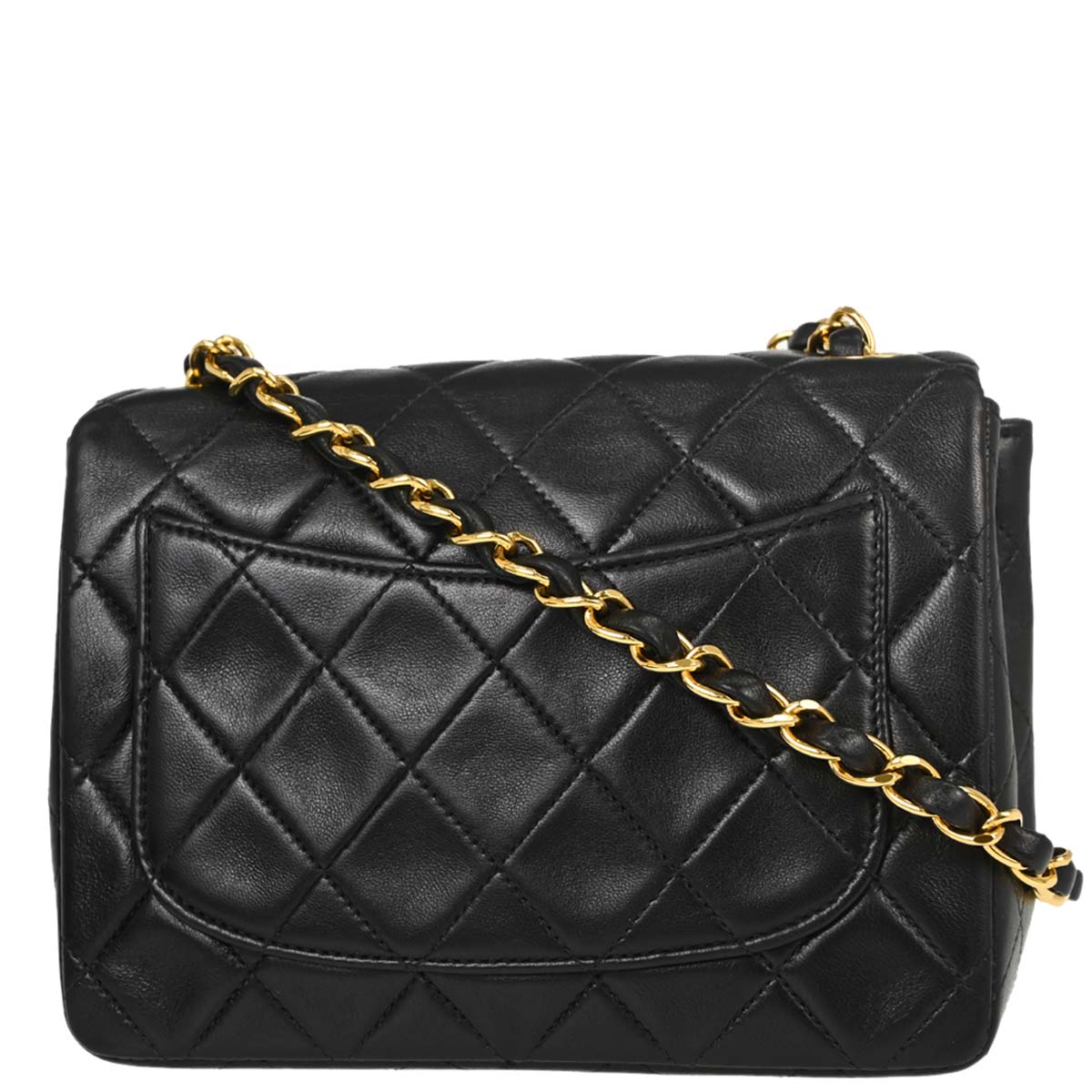 Chanel 1997-1999 Black Lambskin Mini Classic Square Flap Shoulder Bag 17