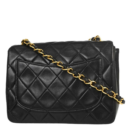 Chanel 1997-1999 Black Lambskin Mini Classic Square Flap Shoulder Bag 17