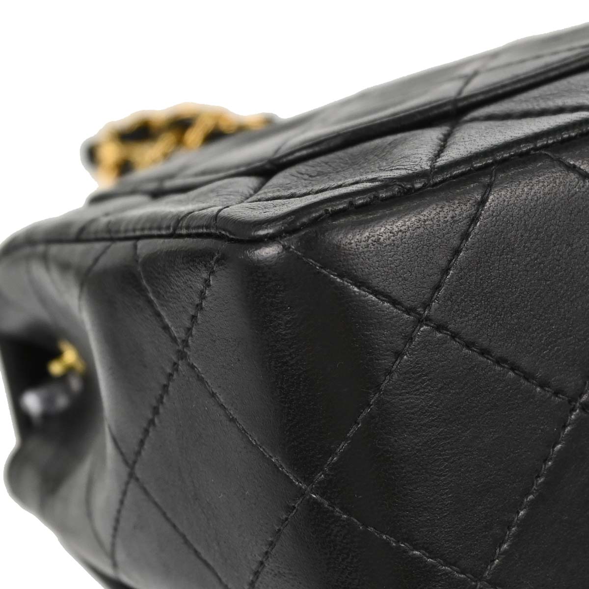 Chanel 1997-1999 Black Lambskin Mini Classic Square Flap Shoulder Bag 17