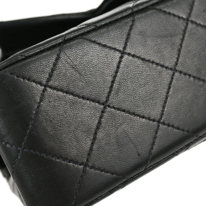 Chanel Black Lambskin Small Classic Double Flap Shoulder Bag
