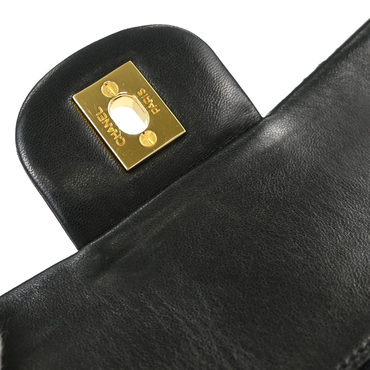Chanel Black Lambskin Small Classic Double Flap Shoulder Bag