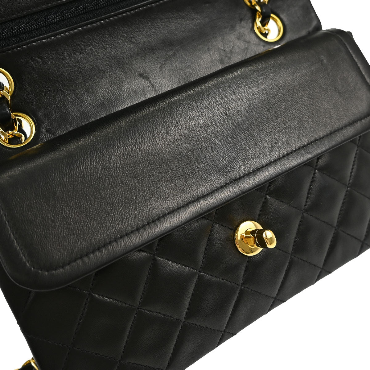 Chanel Black Lambskin Small Classic Double Flap Shoulder Bag
