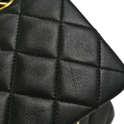 Chanel Black Lambskin Small Classic Double Flap Shoulder Bag