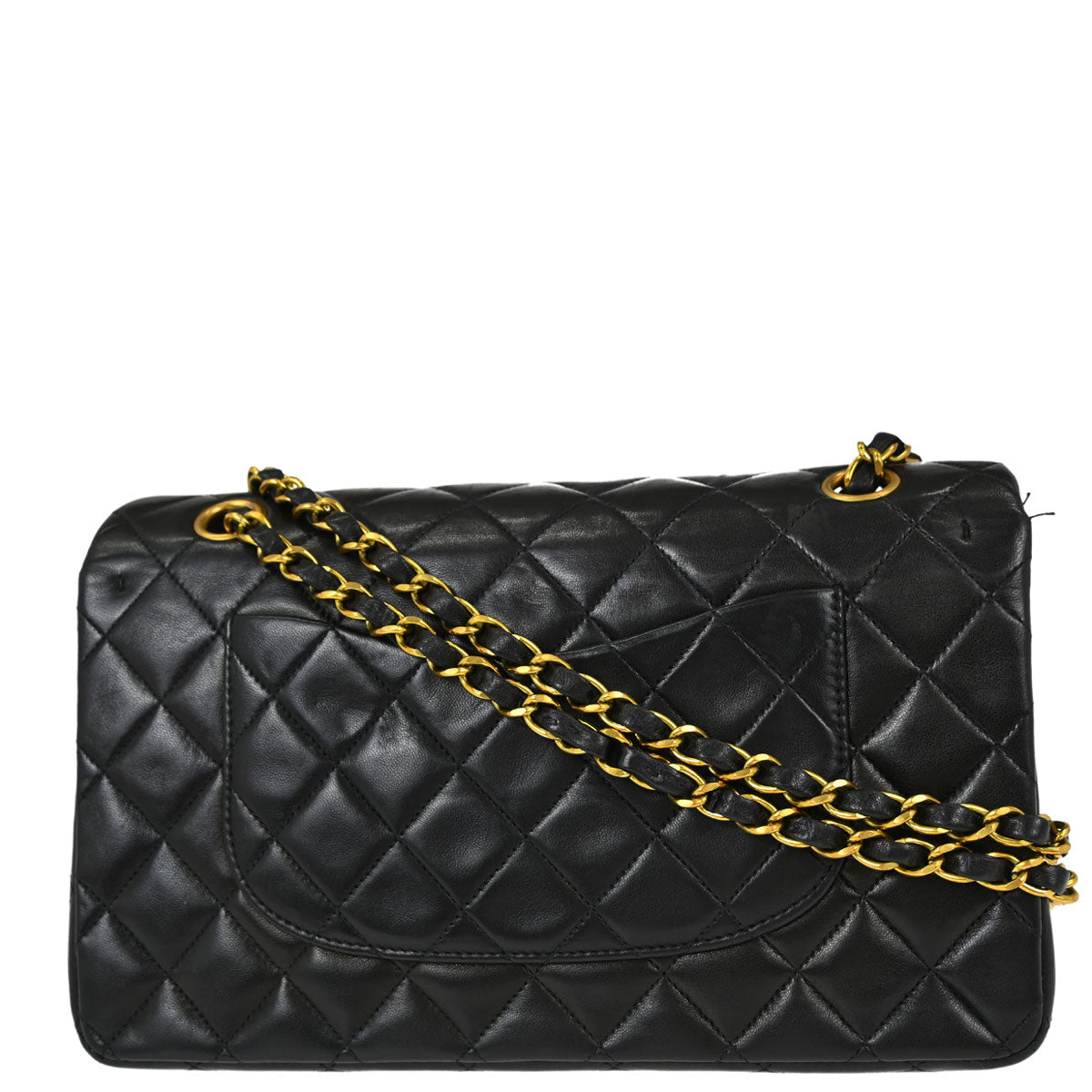 Chanel Black Lambskin Medium Classic Double Flap Shoulder Bag