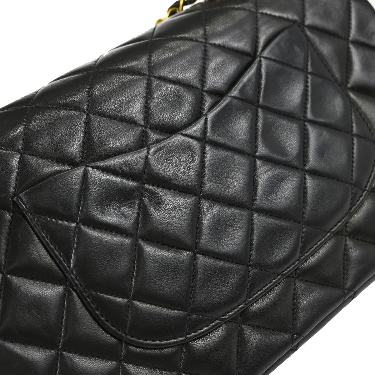 Chanel Black Lambskin Medium Classic Double Flap Shoulder Bag