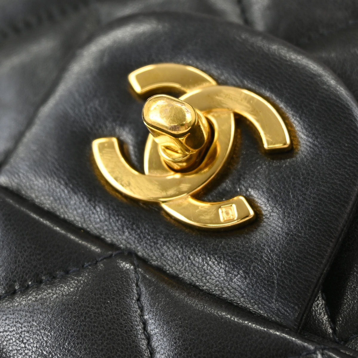 Chanel Black Lambskin Medium Classic Double Flap Shoulder Bag
