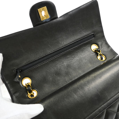 Chanel Black Lambskin Medium Classic Double Flap Shoulder Bag